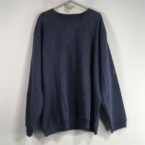 John Blair Long Sleeve Fleece Lined Sweatshirt, Men's Size 4XL - Navy